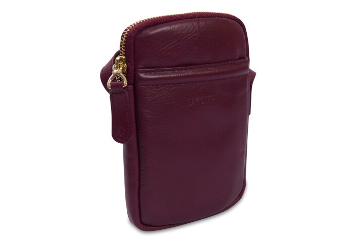 SADDLER "Margot" Real Leather Crossbody Zip Top RFID Phone Pouch - Gift Boxed