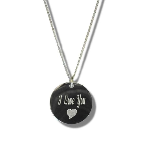 Aye Do Gifts I Love You Disc Necklace with Heart Symbol for Women