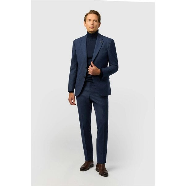 Ted Baker Tailored Fit Navy Texture Puppytooth Jacket