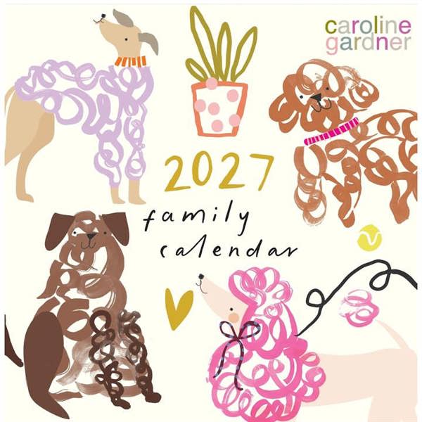 Caroline Gardner, Dogs Family Planner 2027, Family Planners, Month To View, Dogs, Gift