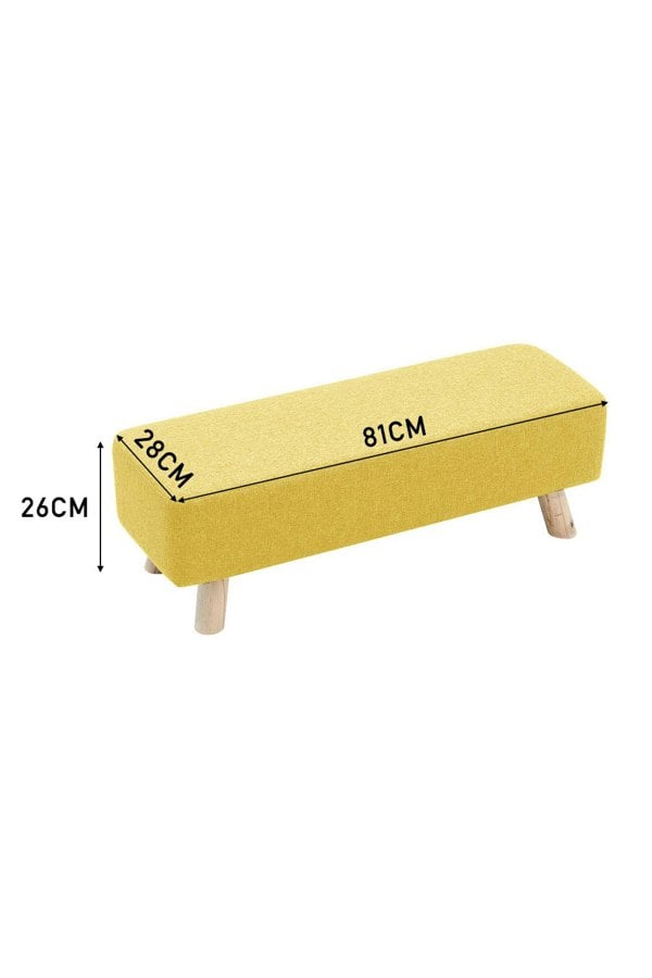 Living and Home 81cm W Yellow Rectangular Tofu-shaped Footstool