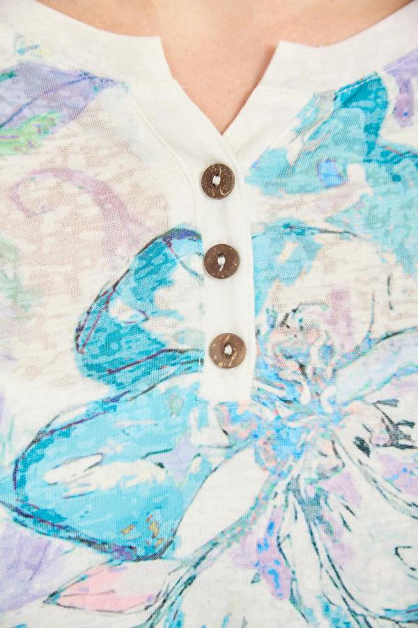 Mudflower Floral Print Lightweight Top