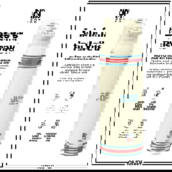 NFL x ION8 Insulated Steel Water Bottle, NFL Texans, 750ml (24oz)