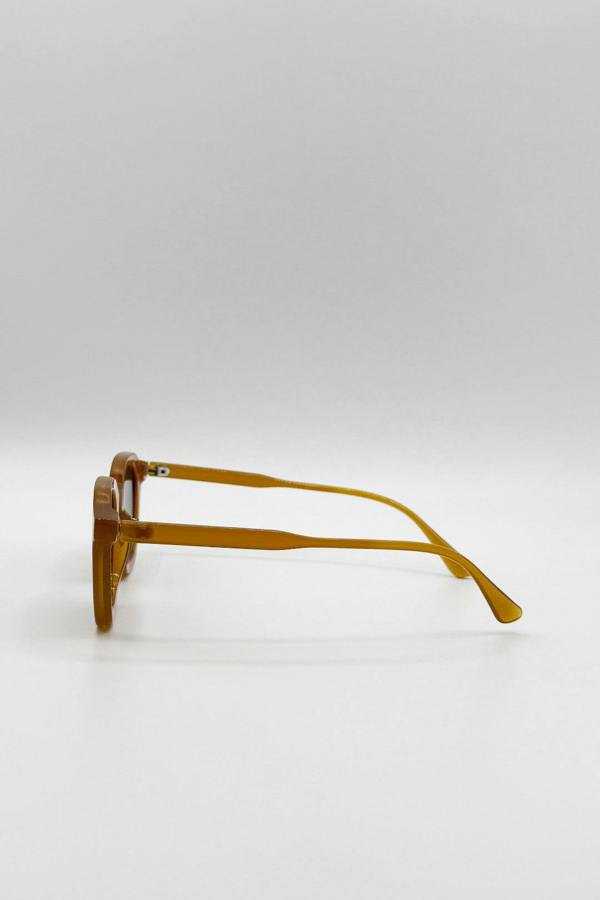SVNX Bold Preppy Sunglasses In Brown