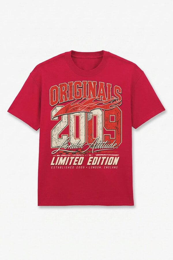 London Attitude Originals 2009 Oversized Heavyweight Graphic T-Shirt