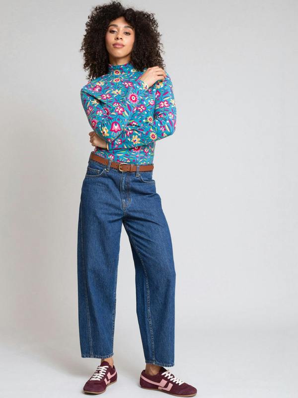 Kite Womens Organic Folksy Bloom Bagber Turtle Neck Jersey Top