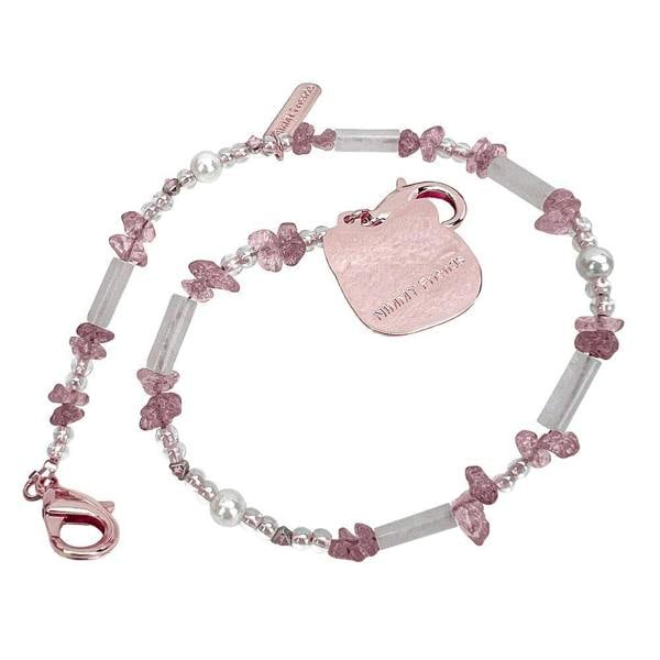 Nimmy Friends Nimmy Big Eye Cute Pet White Cat Mobile Phone Chain Bag Charm Crystal Bracelet Pink - N-CXMC-SL-04