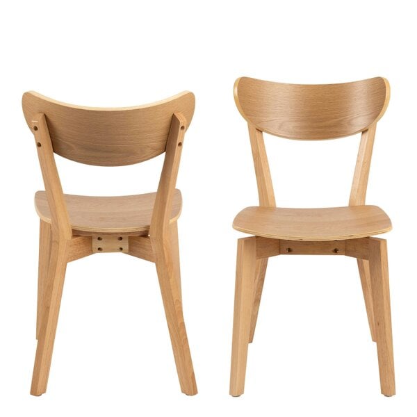 Wyld Haus Set of 2 Saffron Natural Oak Effect Dining Chairs