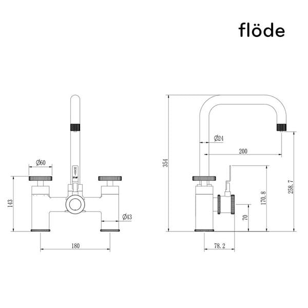 Flode kraft | Industrial Bridge Style 3 in 1 Instant Boiling Tap | Gun Metal Finish