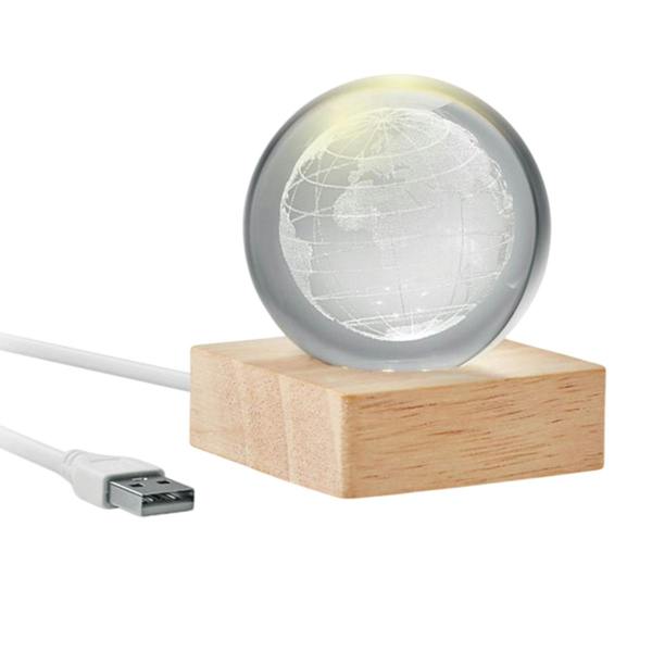 MidOcean Globe Glass Desk Lamp - Wood - 