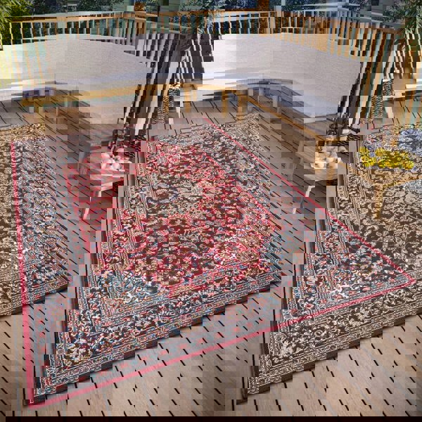 Kadi Indoor & Outdoor Rug Red Blue