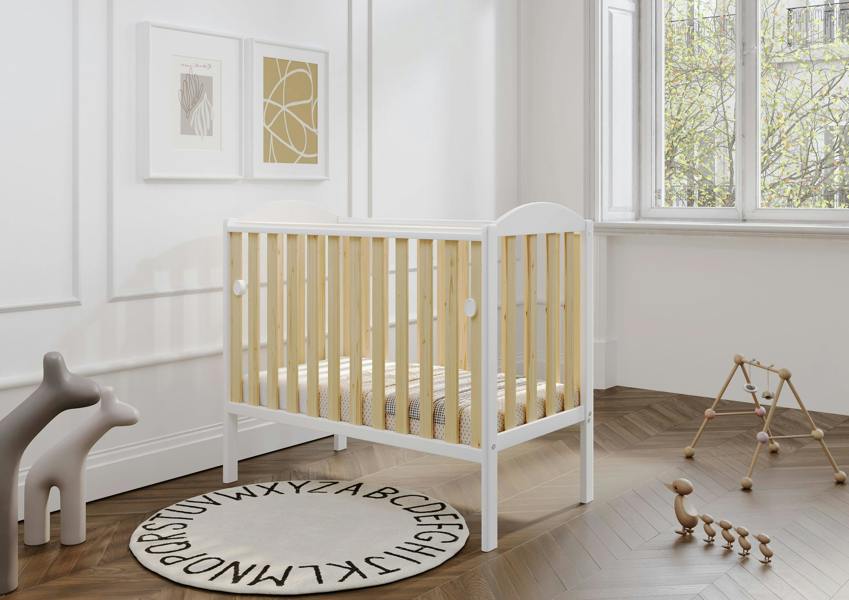 Viculii Waffi Space Saver Cot White/Natural