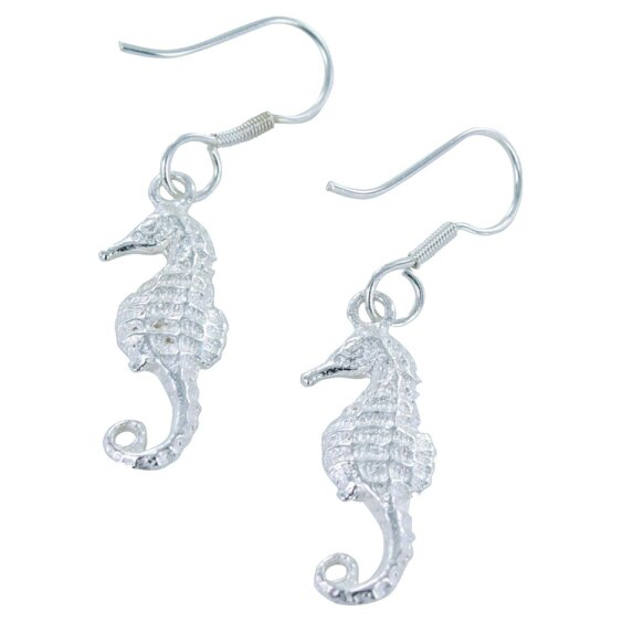 Reeves & Reeves Sterling Silver Seahorse Drop Earrings