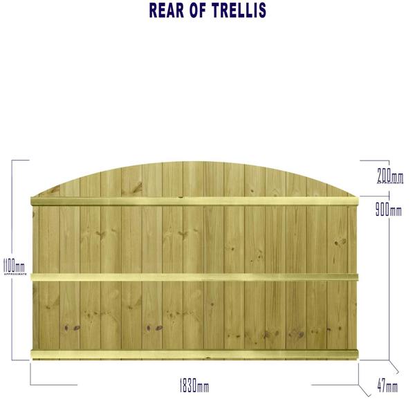 5 pack fence panel dome top tongue & groove semi-braced [w.6ft x h.3ft] 1