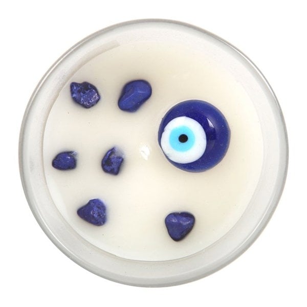 Serano All Seeing Eye White Sage Crystal Chip Protection Candle