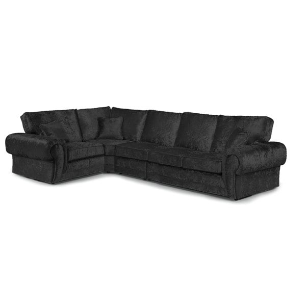 Furnishings For Less Chelsea Crushed Velvet Full Back 5 Seater L Shaped Corner Sofa