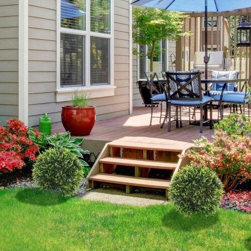Wyld Haus Zilolo Set Of 2 Artificial UV Resistant Topiary Ball Plants H8 45cm Green
