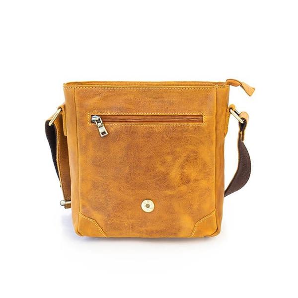 PRIMEHIDE Buckle Leather Messenger Bag For Men