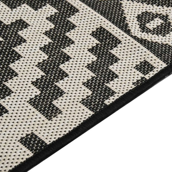Berkfield Outdoor Flatweave Rug 200x280 cm Black Stripes