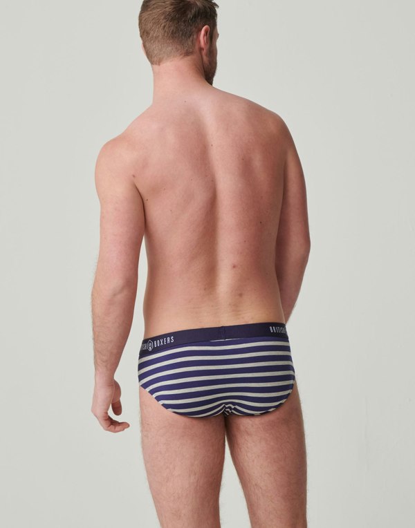 British Boxers Multipack 4 Pairs of Men's Bamboo Briefs - Stripes