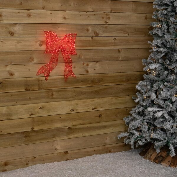 Samuel Alexander 58cm Light up Red Galaxy Christmas Bow with 960 Red LEDs