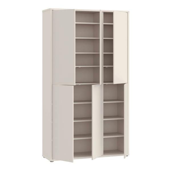 Furniture To Go Alice Springs Tall Shoe Cabinet with 6 Doors Push-to-Open in Sand