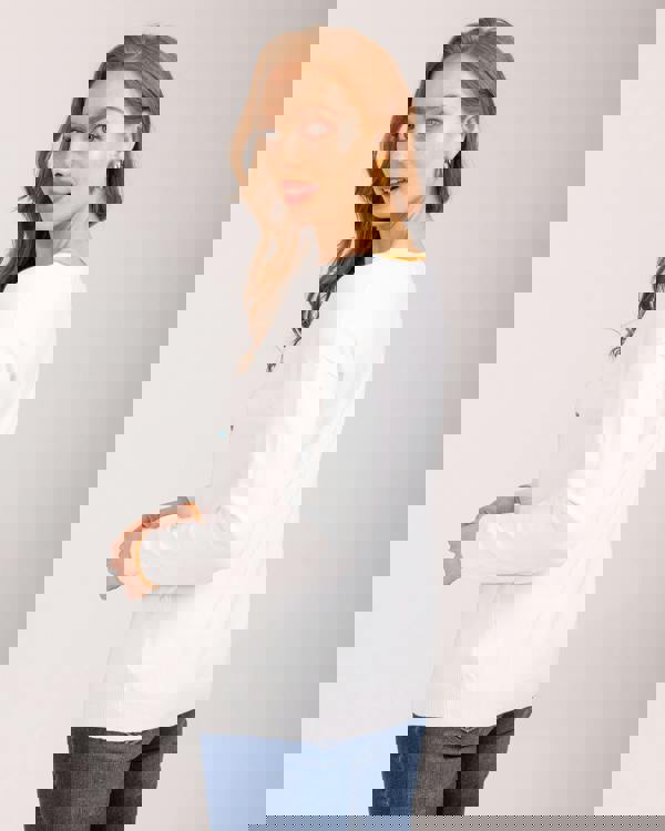 Mudflower Heart Embroidery Drop Shoulder Jumper