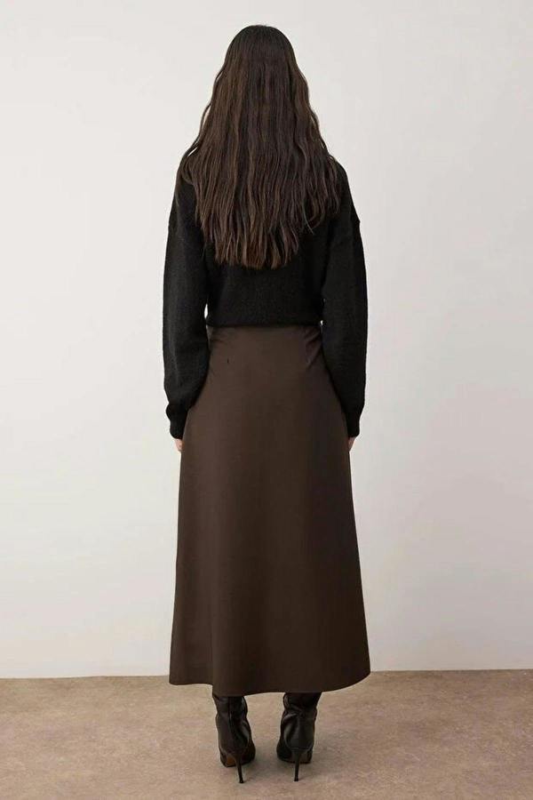 WOVCOR A-line Unlined Woven Maxi Skirt