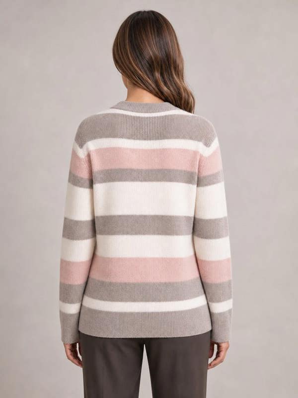 TIGI Yarn Dye Stripe Button Up Cardi