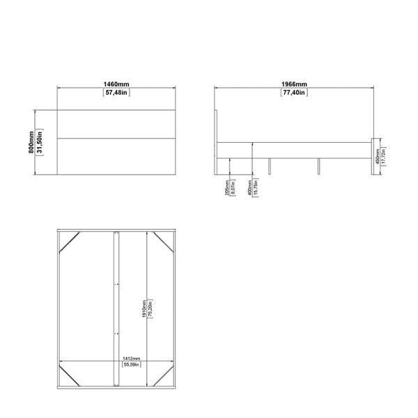 Wyld Haus Budapest 4ft6 Double White Wooden Bed Frame