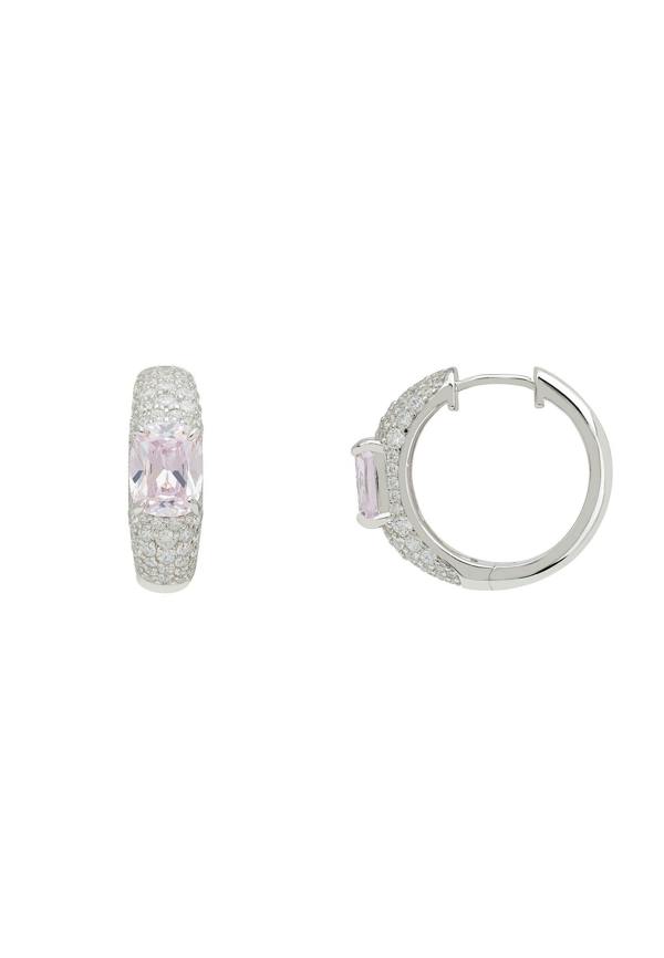 Latelita Rosalie Hoop Earrings Morganite Silver