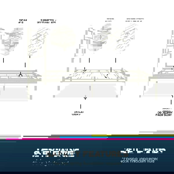 Dorel Home Jensen Metal Bed White - King size