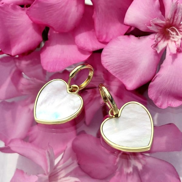 Gold heart hoops, stunning detachable 2 in 1 earrings by LENAE London.