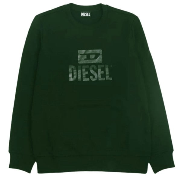 Diesel Mono Tone Logo Dark Green Sweatshirt