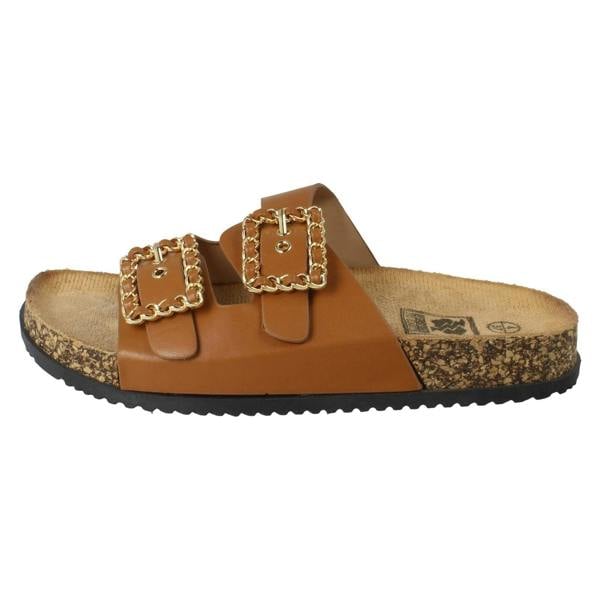 Down to Earth Ladies Down To Earth Twin Chain Buckle Sandals F00450