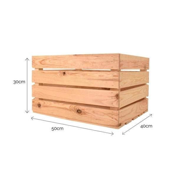 Snowdon Timber Wooden Storage Crate (L) 50cm (W) 40cm (H) 30cm
