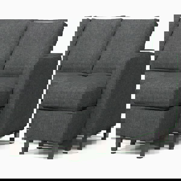 Furnishings For Less York Grey Turin Fabric 3 Seater Reversible Corner Sofa