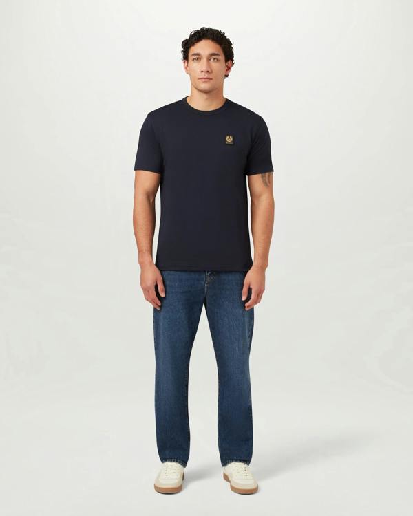 Belstaff Mens Icon Logo T - Shirt - Dark Ink | CHO | Designer Mens Short Sleeve T - Shirts