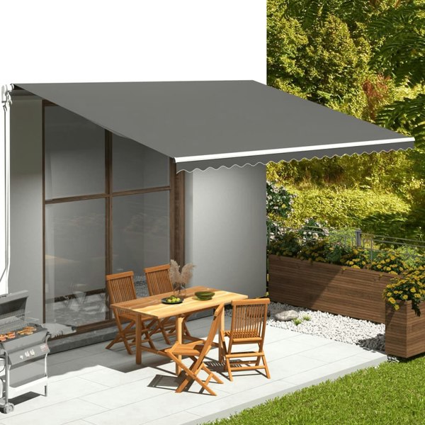 Berkfield Replacement Fabric for Awning Anthracite 5x3.5 m