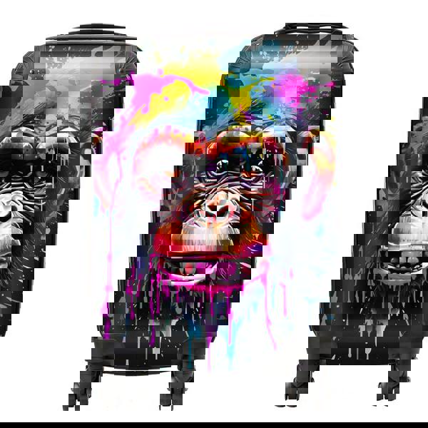 Warren Reed Multi Coloured Monkey Face Splashart Suitcase