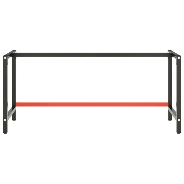 Berkfield Work Bench Frame Matte Black and Matte Red 180x57x79 cm Metal