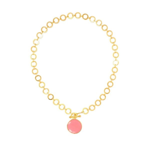 Lila Rasa Blushing  Pink Crystal With Loop Chain & T Lock