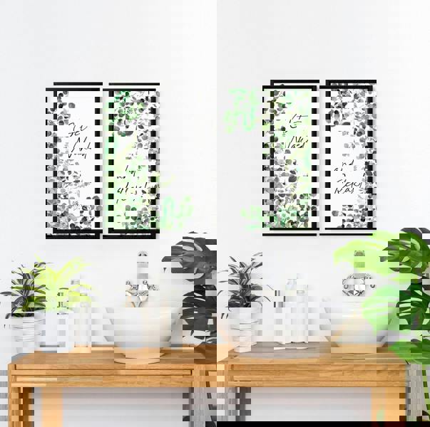 Framed picture for bathroom | Set of 2 wall art prints