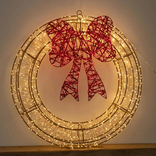 Samuel Alexander 50cm Galaxy Christmas Light Up Decoration Wreath 1440 Warm White LEDs