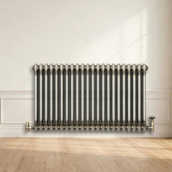 Monstershop Traditional 2 Column Radiator - 600 x 1010mm - Raw Metal