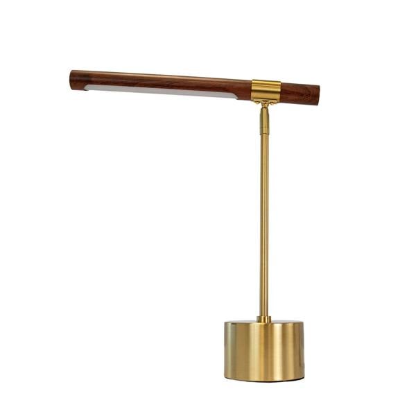 Angel Cerdá Table lamp in walnut-effect steel and polished gold steel 8122