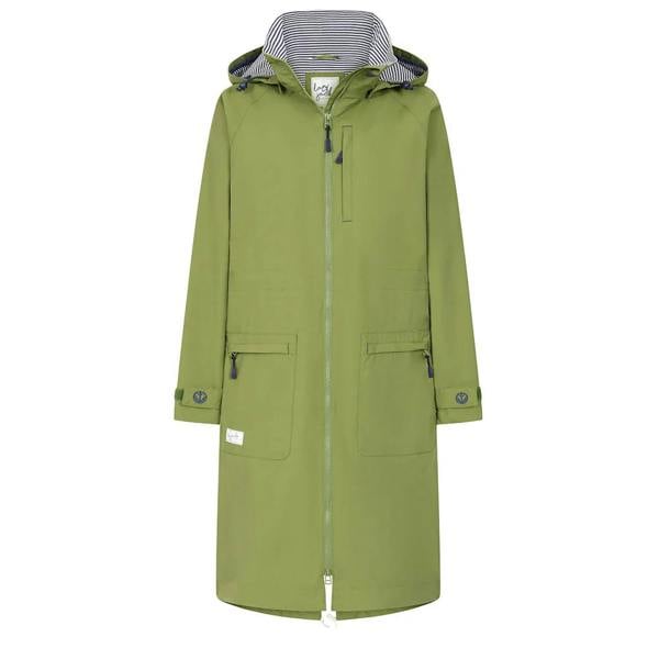 Lazy Jacks Women's Long Length Snug Fit Waterproof Jacket - Green