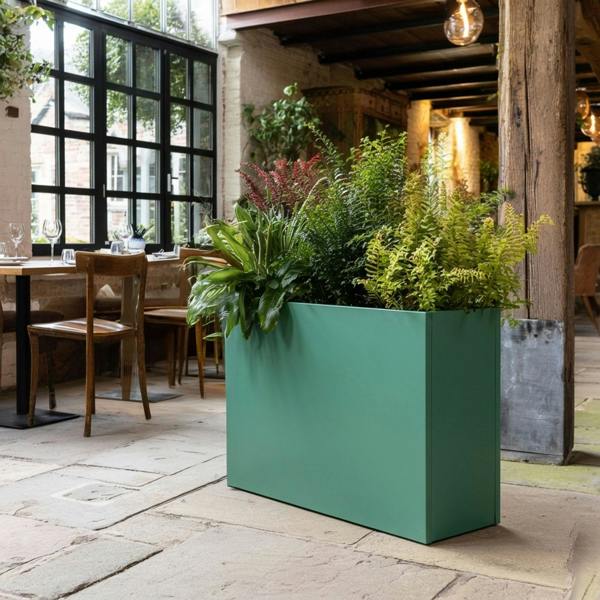 Nicoman Galvanised Steel Trough Metal Planter 90cm x 82cm - Green