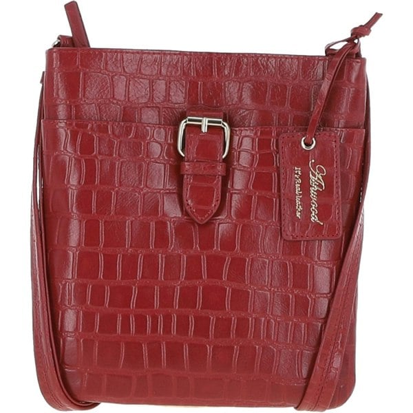 Womens Small Zip Top Leather Cross Body Bag: TAB
