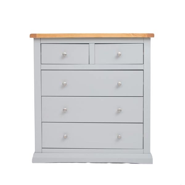 Loreo 5 Drawer Chest of Drawers Chrome Knob